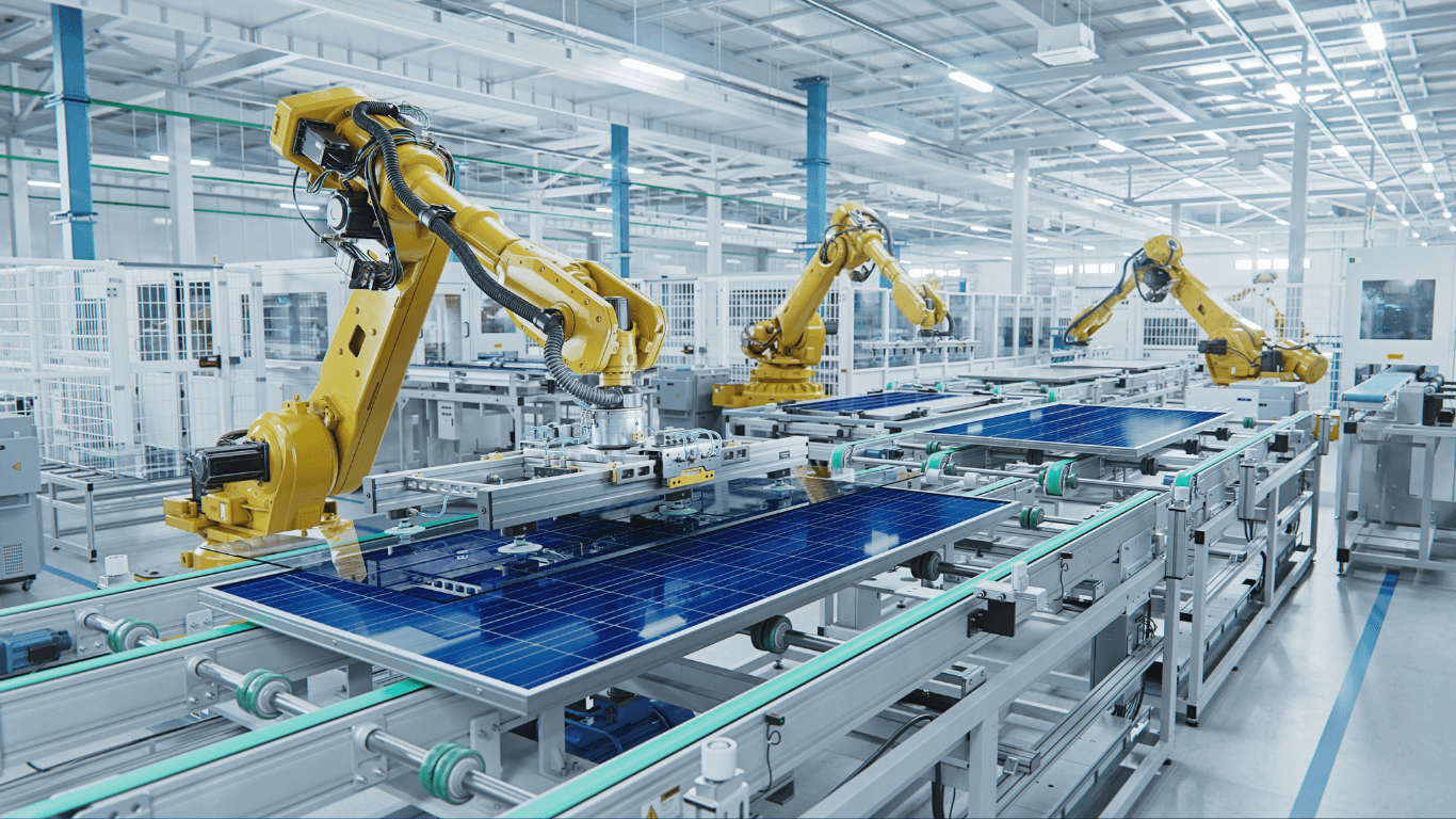 Modern manufacturing facility and industrial automation